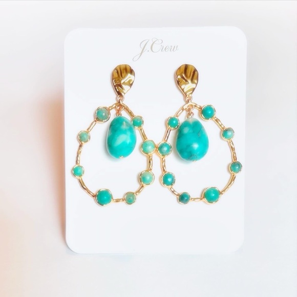 J. CREW SEMI-PRECIOUS STONE STATEMENT EARRINGS - Picture 2 of 3